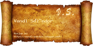 Vendl Sándor névjegykártya