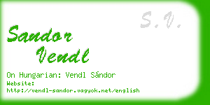 sandor vendl business card